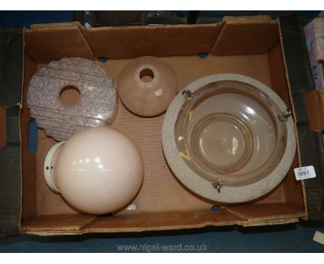 Four pink light shades including mottled etc.