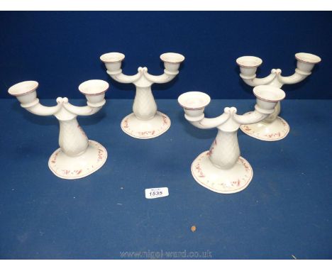 Four Villeroy &amp; Boch double candlestick holders.