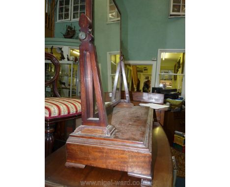 A 19th c. Mahogany Swing bevelled Mirror having light and dark-wood rope beading and raised on ogee bracket feet, 28 3/8'' wi