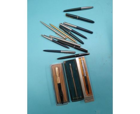 Misceallaneous Parker Pens, seven ball-points, two Slimfolds, two fountain pens, also to include Papermate ball-point pens 