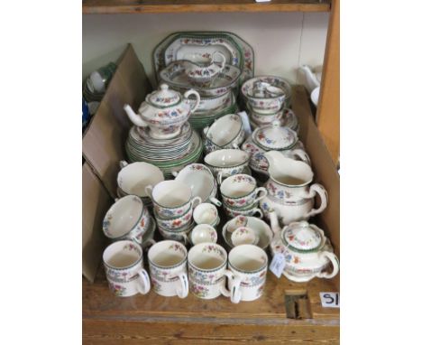 A Spode composite dinner and tea service, Chinese Rose, approx. 95 pieces total, two small teapots a.f.