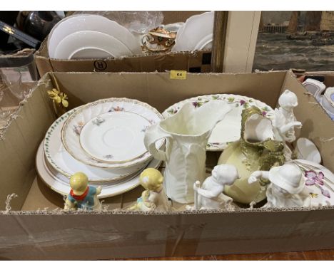 Two boxes of teaware and other ceramics to include Royal Worcester