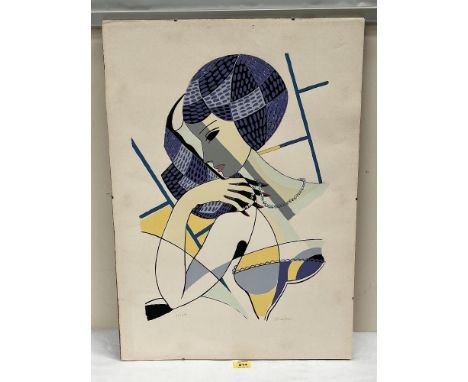 AFTER VITTORIO CHIAPPARI. ITALIAN 1922-1985 Femme au Collier. Signed in pencil. Numbered edition of 200. Serigraph 27½' x 19¾