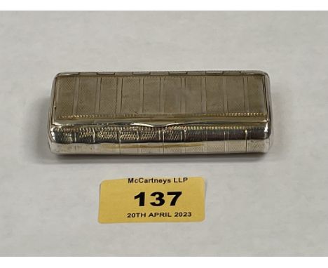 A George III silver engine turned snuffbox London 1801. 3¼' wide. 2ozs 2dwts