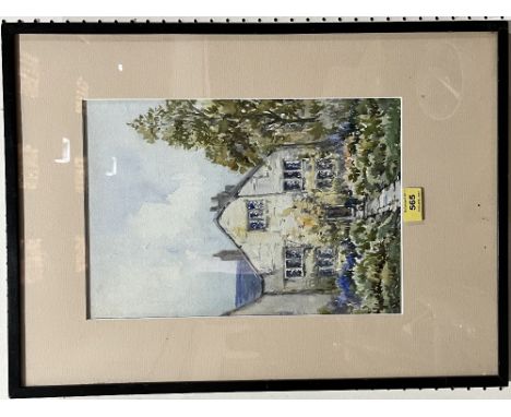 HENRY HADFIELD CUBLEY. BRITISH 1858-1934 A cottage garden with figure. Signed initials. Watercolour. 14¼' x 9¾' Prov: Purchas