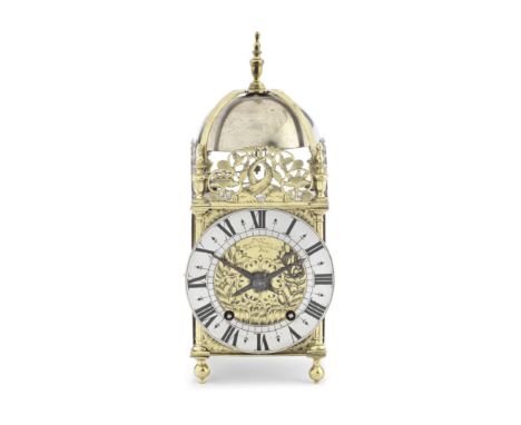 A late 19th century brass Lantern clockin the 17th century style, the dial signed J*H Daniel: Hankin s Fecitthe typical case 