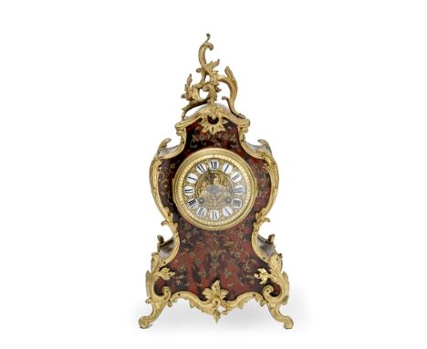 A mid-19th century French Boulle work eight day table clocksigned and numbered Vincenti &amp; Cie, 1824the case surmounted by