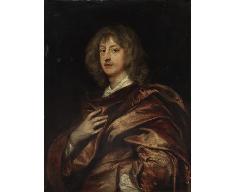 After Sir Anthony van Dyck, 19th CenturyPortrait of George Digby, 2nd Earl of Bristol, half-length, in a red cloak oil on can