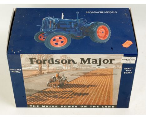 A Broadacre Models by Universal Hobbies 1/16 scale model of a No. 2638A Fordson Major E27N tractor finished in blue and orang