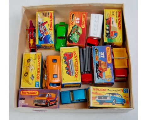 8 various boxed Matchbox 1/75 series and Superfast diecast to include No. 68 Chevrolet van, No. 37 Skip truck, No. 25 Ford Co