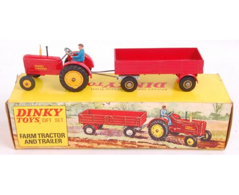 Dinky Toys, 399 Farm Tractor and Trailer Gift Set, comprising of Massey Ferguson Tractor and Driver, with matching trailer, i