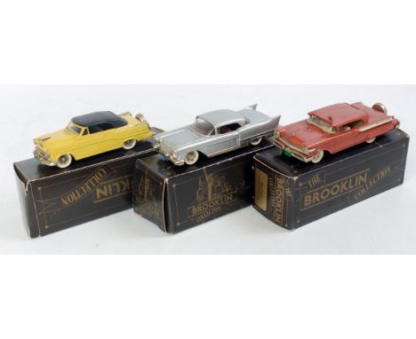 Brooklin Models 1/43rd scale White Metal Group, 3 boxed examples, to include BRK30 1954 Dodge Royal 500 Convertible, BRK28 19