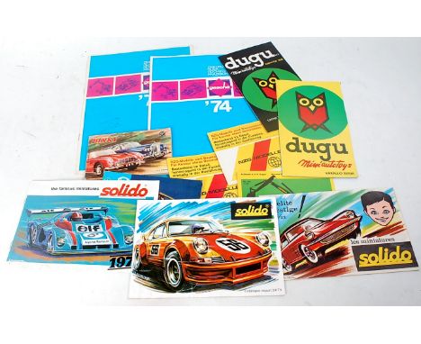 Collection of mixed vintage model collection brochures and leaflets, to include Dinky, Dugu, NZG, Solido and others