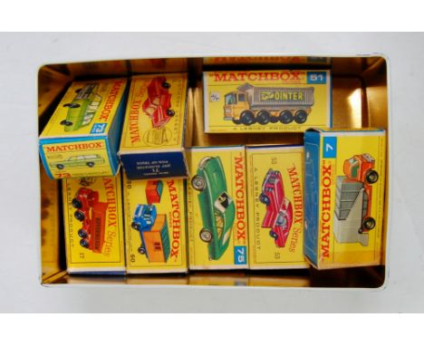 8 various boxed Matchbox 1/75 series diecast vehicles, mixed commercial vehicles and saloons included, examples to include No