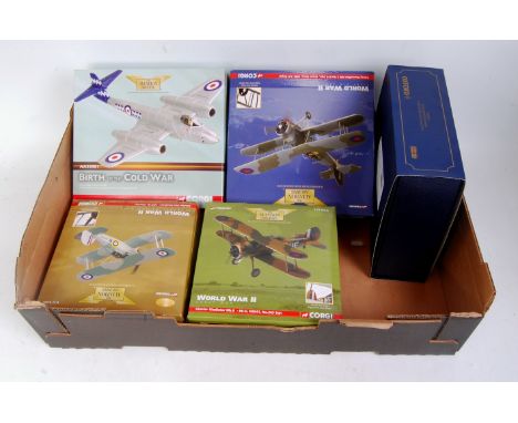 Corgi Aviation Archive and Oxford Diecast Boxed 1/72nd scale Aircraft Group, 5 examples, to include AA36301 WW2 Fairey Swordf