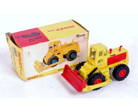 Dinky Toys, 976 Michigan 180-III tractor dozer, yellow and red body with red engine covers, in the original all-card box (NM-