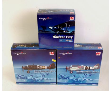 Hobbymaster 1/72nd and 1/48th scale boxed Aircraft Group, 3 examples, to include Bristol Beaufighter MK.1.F, Bristol Beaufigh