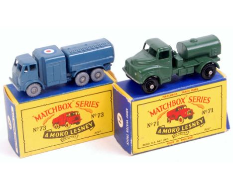 Matchbox 1-75 Series Group, 2 examples, to include No.71 Army Water Tanker (NM-BVG), and No.73 RAF Pressure Refueller, with p