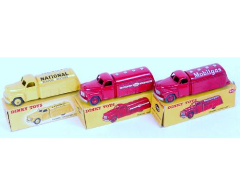 Dinky Toys Boxed Tanker Group, 3 examples, to include No.440 Mobilgas Petrol Tanker (VG-BA/F), No.442 Esso Petrol Tanker, end