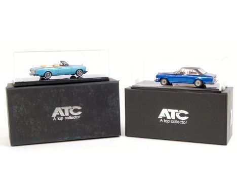 ATC "A Top Collector" 1/43rd scale High Quality Resin Group, 2 cased and boxed examples, to include a Rolls Royce Corniche Co