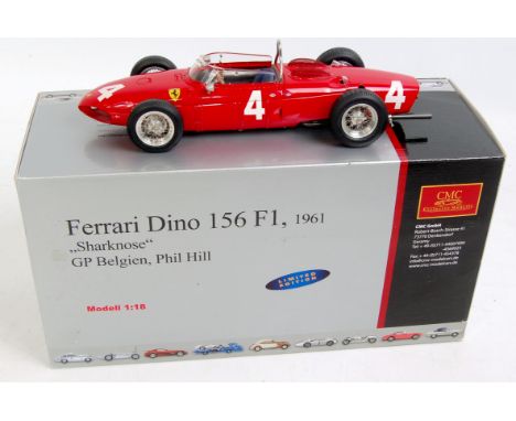 CMC Exclusive Models, M-070 1/18th scale model of a Ferrari Dino 156 F1 1961, finished in red with Racing Number 4, with book