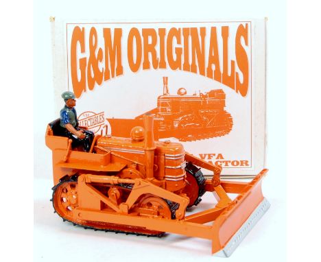 G and M Originals 1/32nd scale white metal and resin model of a Fowler Mark VFA Diesel Crawler Tractor, finished in orange wi