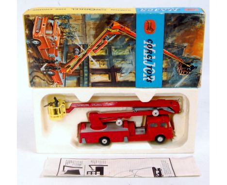 Corgi Toys, 1127 Simon Snorkel fire engine, red body with silver detailing, spun hubs, in the original lift-off lid polystyre