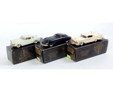 Brooklin Models 1/43rd scale White Metal Group, 3 boxed examples, to include BRK33 1938 Phantom Corsair Coupe, BRK32 1953 Stu