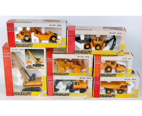 Joal Compact Construction Diecast Group, 7 boxed examples, to include CAT 773-B Dumper Truck, Akerman H7M Excavator, Joal 227