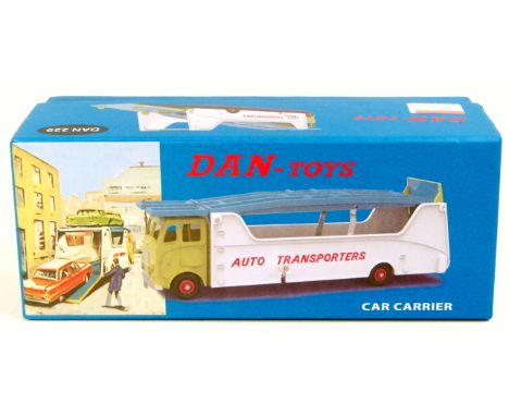 Dan Toys of Paris, Modern Release, No.DAN229 "Auto Transporters" Car Carrier, in the original all card plastic packed box (M-