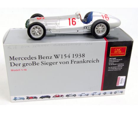 CMC Exclusive Models No.M-205 1/18th scale Mercedes Benz W154 1938, finished in silver with racing number 16, appears as issu