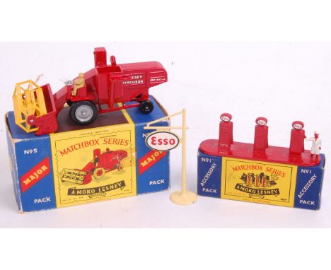 Matchbox Major and Accessory Boxed Group, 2 examples, to include No.5 Massey Ferguson 780 Combine Harvester (NM-BGVG), and No