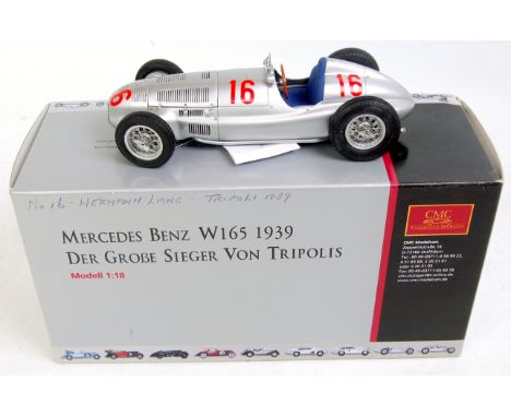 CMC Exclusive Models No.M-018 1/18th scale model of a Mercedes Benz W165 1939, finished in silver with Racing Number 16, in t