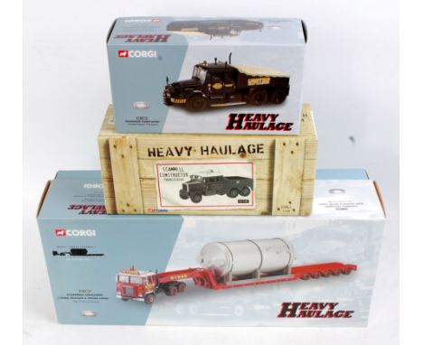 Corgi Heavy Haulage 1/50th scale boxed Road Haulage Group, 3 examples, to include CC12301 United Scammell Contractor, CC11102