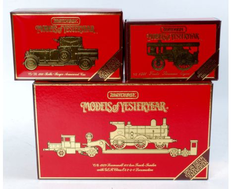 Matchbox Models of Yesteryear Boxed Diecast Group, 3 examples, to include 1905 Fowler Showmans Engine, 1920 Rolls Royce Armou