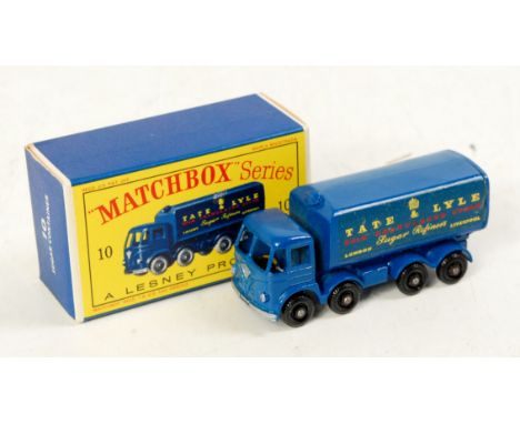 Matchbox 1-75 Series, No.10 Sugar Container, blue body with Tate and Lyle Livery, in the original all card box (M-BM)