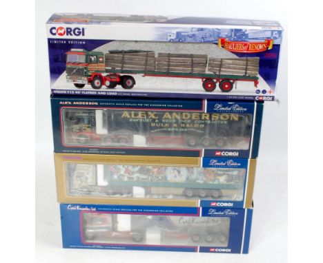 Corgi 1/50th scale boxed Road Haulage Group, 4 boxed examples, to include CC15505 HE Payne Volvo F12 and Flatbed, CC12414 Ale