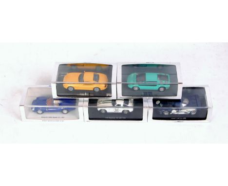 Spark Models 1/43rd scale resin group, 5 cased examples, to include S0770 Jaguar XJR 15 1990, S0695 Bizzarrini Manta 1969, S0