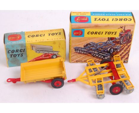 Corgi Toys Boxed Farming Implement Group, 2 examples, to include No.71 Tandem Disc Harrow (NM-BVG), and No.51 Massey Ferguson