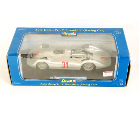 Revell 1/18th scale model of a Auto Union Typ C Streamlined Racing Car, finished in silver with Racing Number 31, in the orig