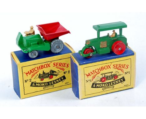 Matchbox 1-75 Series Boxed Diecast Group, to include No.1a Diesel Road Roller, in the original B type all card box (VGNM-BGVG