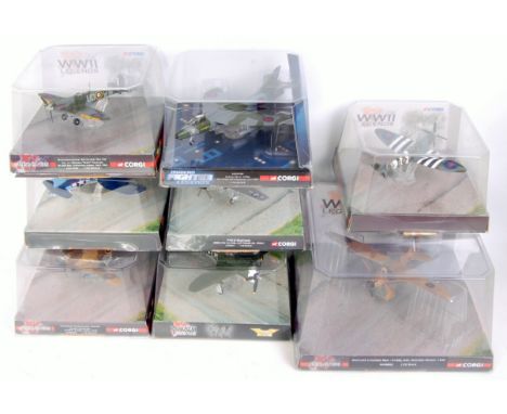 8 various window boxed Corgi Aviation Archive 1/72nd scale Aircraft, mixed aircraft to include AA33809 P47D Thunderbolt, AA32