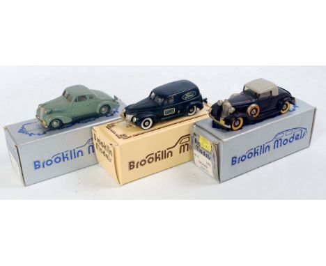 Brooklin Models 1/43rd scale White Metal Group, 3 boxed examples, to include BRK9 1940 Ford Sedan Delivery "Ford Services", B