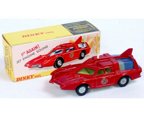 Dinky Toys, 103, Spectrum Patrol Car, metallic red body, white base, blue tinted window, yellow interior, in the original all