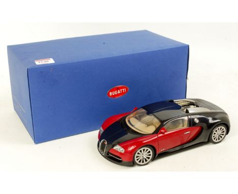 Auto Art 1/18th scale model of a Bugatti EX 16.4 Veyron, finished in metallic red and black, in the original polystyrene pack