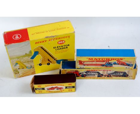 A collection of boxed Matchbox and Dinky Toys diecast vehicles to include a Matchbox K8 Car Transporter, a Matchbox K6 Allis 