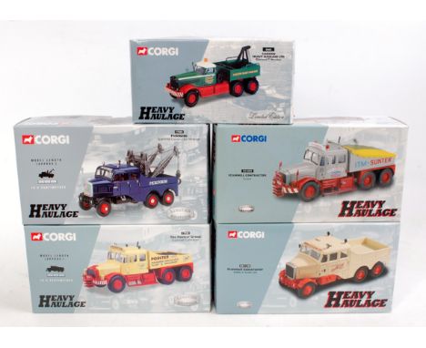 Corgi Heavy Haulage 1/50th scale boxed Road Transport Group, 5 examples, to include 55603 Cadzow Heavy Haulage Diamond T Wrec