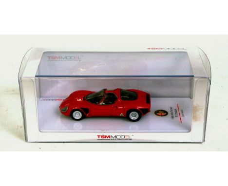 TSM True Scale Miniatures, TSM 144309, 1/43rd scale model of a Alfa Romeo 33 Stradale 1968 Late Version, finished in red, in 