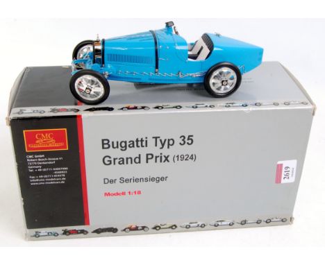 CMC Exclusive Models 1/18th scale No.M-063 Bugatti Type 35 Grand Prix 1924, blue body, appears as issued, in the original pol