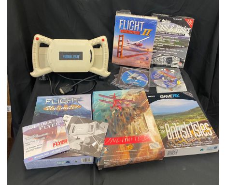 Vintage virtual pilot gaming machine and simulation games 